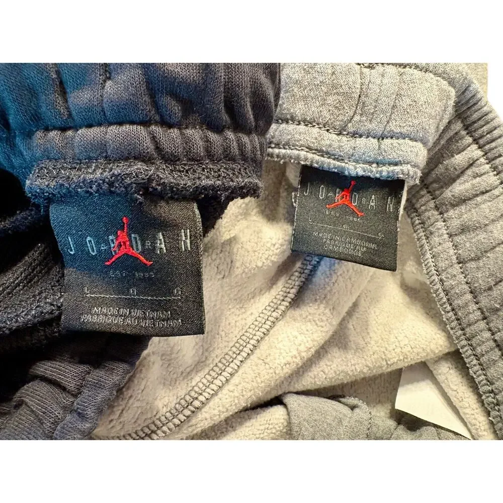 Jordan Fleece Jogger Sweatpants Bundle 2 Men's L black gray